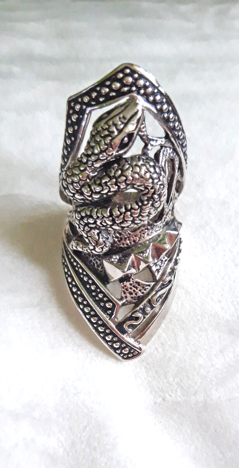 Apart Edelstahlring Snake gross  Schlange Gr.19