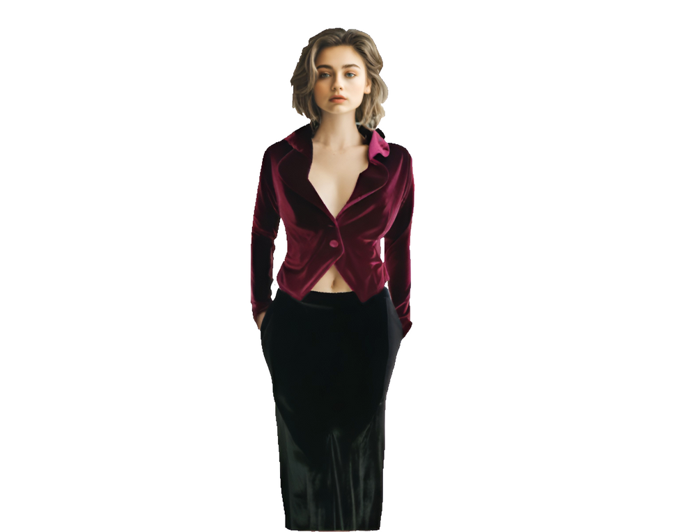 Bäres Blazer Edwardian Gothic Victorian Samtjacke Stulpenärmel bordeauxGr. 36/38