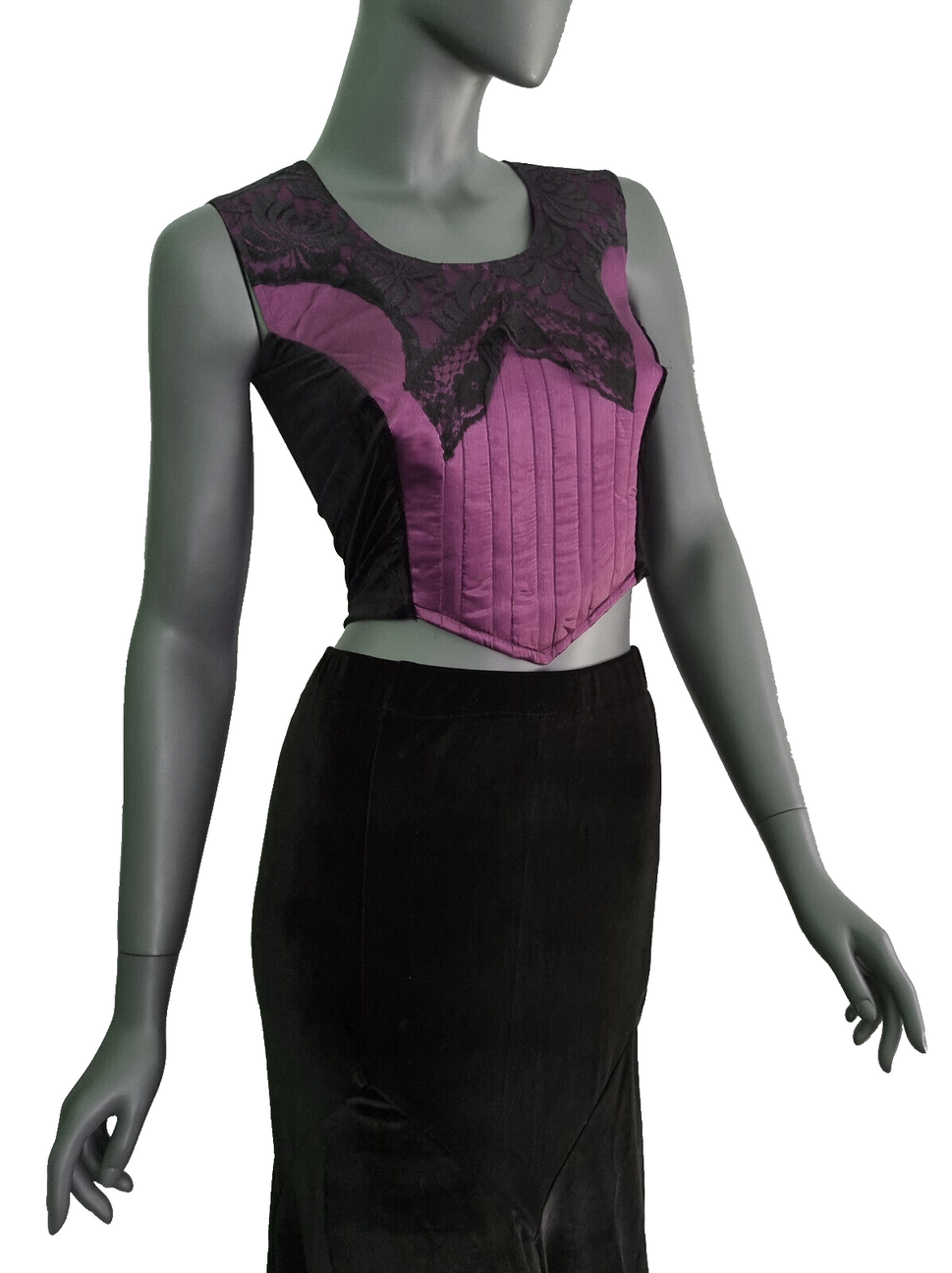 Corsagentop  Gothic Punk Medieval Victorian Barock blau Gr. 36/38