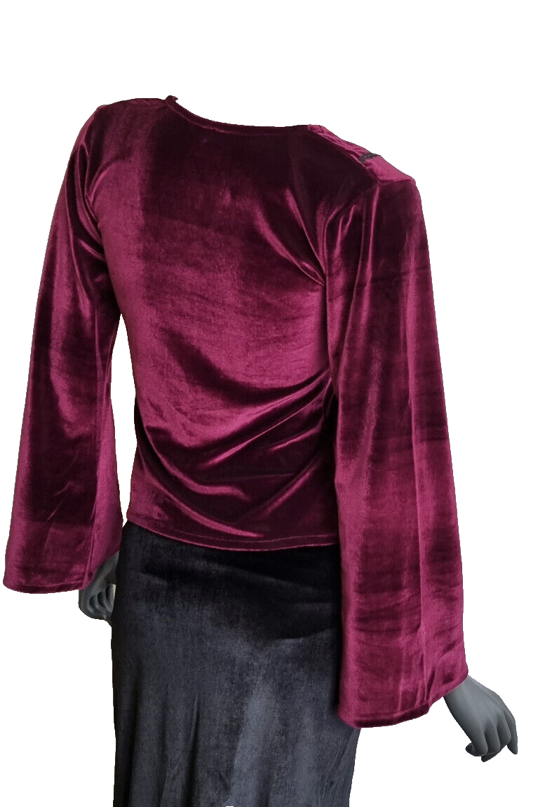 Samtshirt  grün Longsleeve Gothic Mittelalter Witch Gr. 38/40