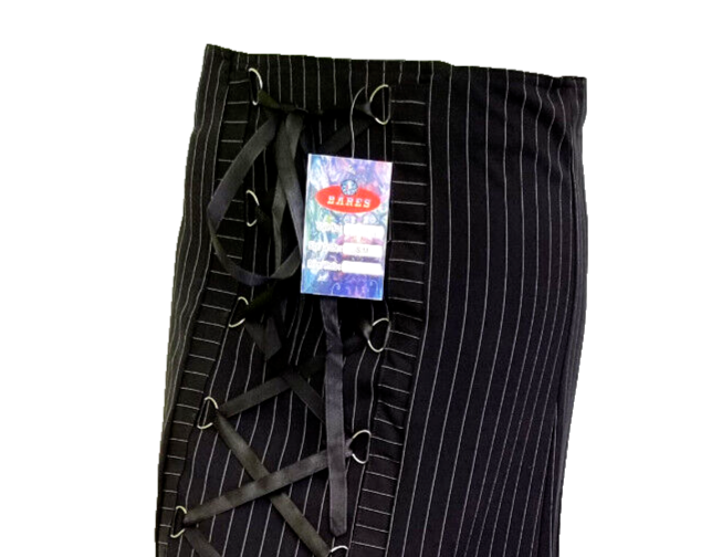 Maxirock rote Nadelstreifen Corsagenschnürung Gothic Witch Punk Larp  Gr.34-38