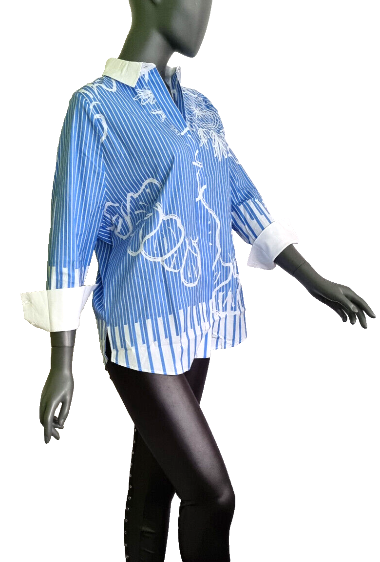 Sportalm Hemdbluse mit Streifenmuster in blau Gr. 34/36