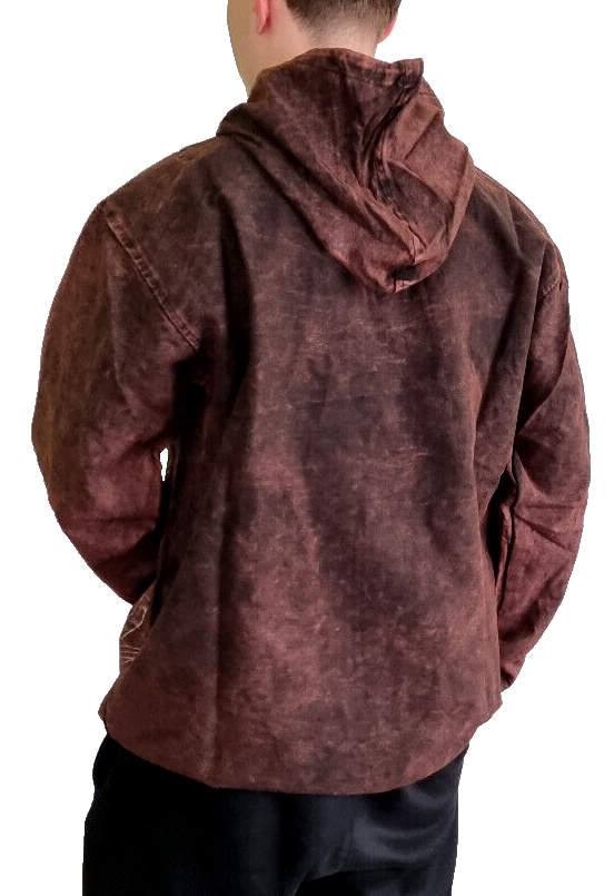 Buddha Herren Hemd-Shirt Nepal Ethno Hoodie Nepal Knebelverschluss Gr. L/XL
