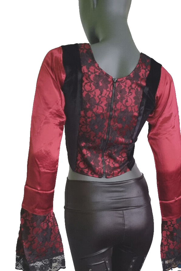 Miedertop Samt Spitze Gothic  victorian barock lila Gr. 34-38