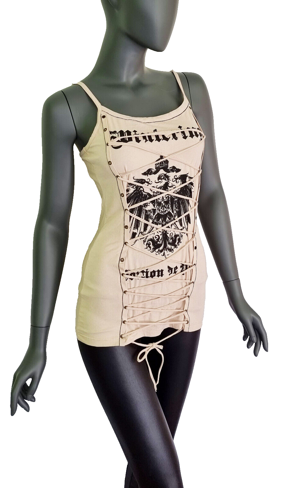 Longtop mit Print und Schnürung  Gr.36/38 onesize