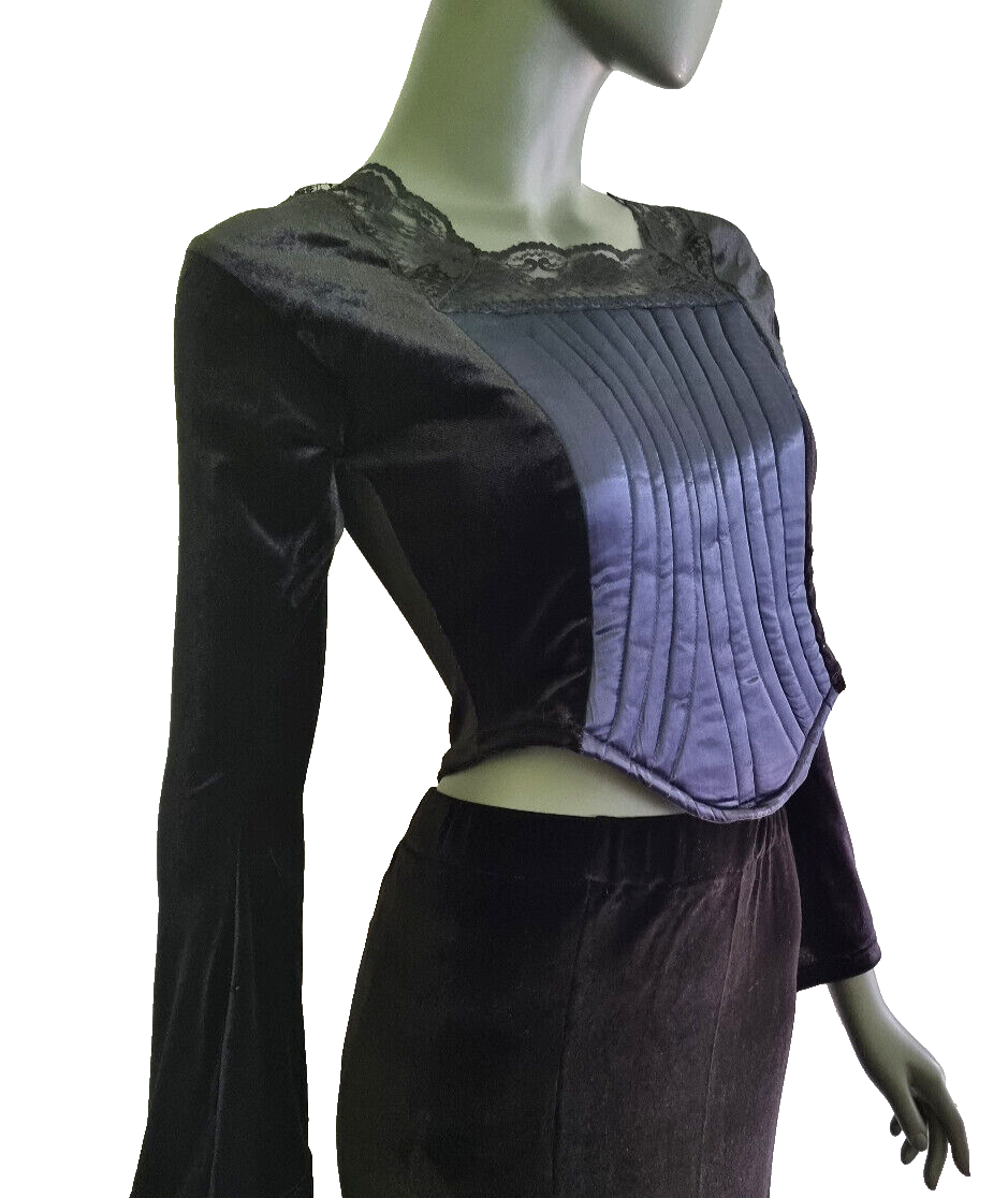 Corsagentop  Gothic Punk Medieval Victorian blau Gr. 34/36