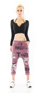 Zeige Bild Italy Damen Freizeit Harem JogPants Baggy Boyfriend Print Gr.34/36 kl.38 4