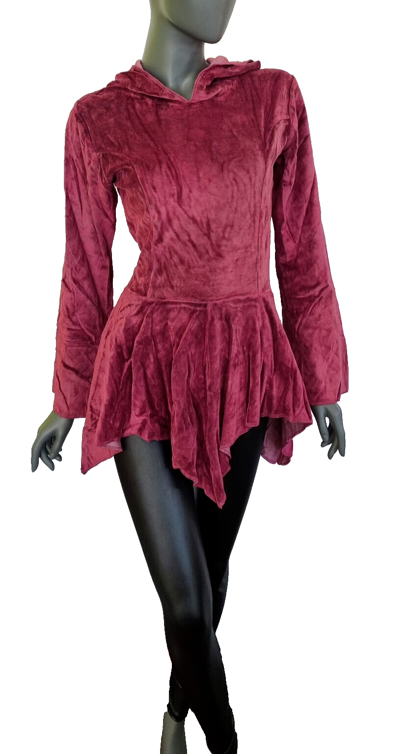 Gugel Nickisweater Vintage Look Mittelalter Gothic Pixie  rot  Gr.34-38 kl.40