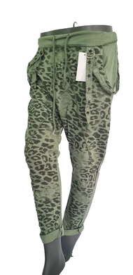 Jogpants Italy Freizeithose Schlupfhose Leopard Harem Boyfriend Gr.34-38 onesize