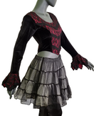Zeige Bild Bäres Samtbluse Spitze Corsagenlook Barock Gothic bordeaux Gr.34/36 4