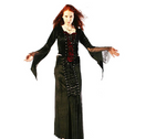 Zeige Bild Samtbluse  Miedershirt Gothic Witch Medieval schwarz grün Larp Gr.40-42 3