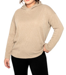 Zeige Bild Sheego Longsleeve Struktur Kapuzenshirt Hoodie camel Gr. 48/50 4