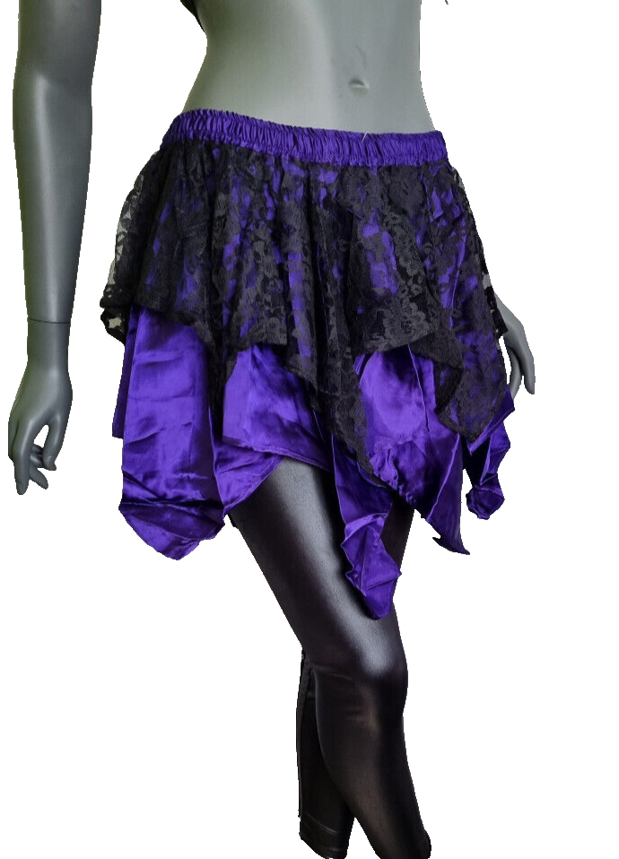 Zipfelrock Tüllrock Spitze Gothic Punk Rock Dark  Überrock Gr.34-40 freesize
