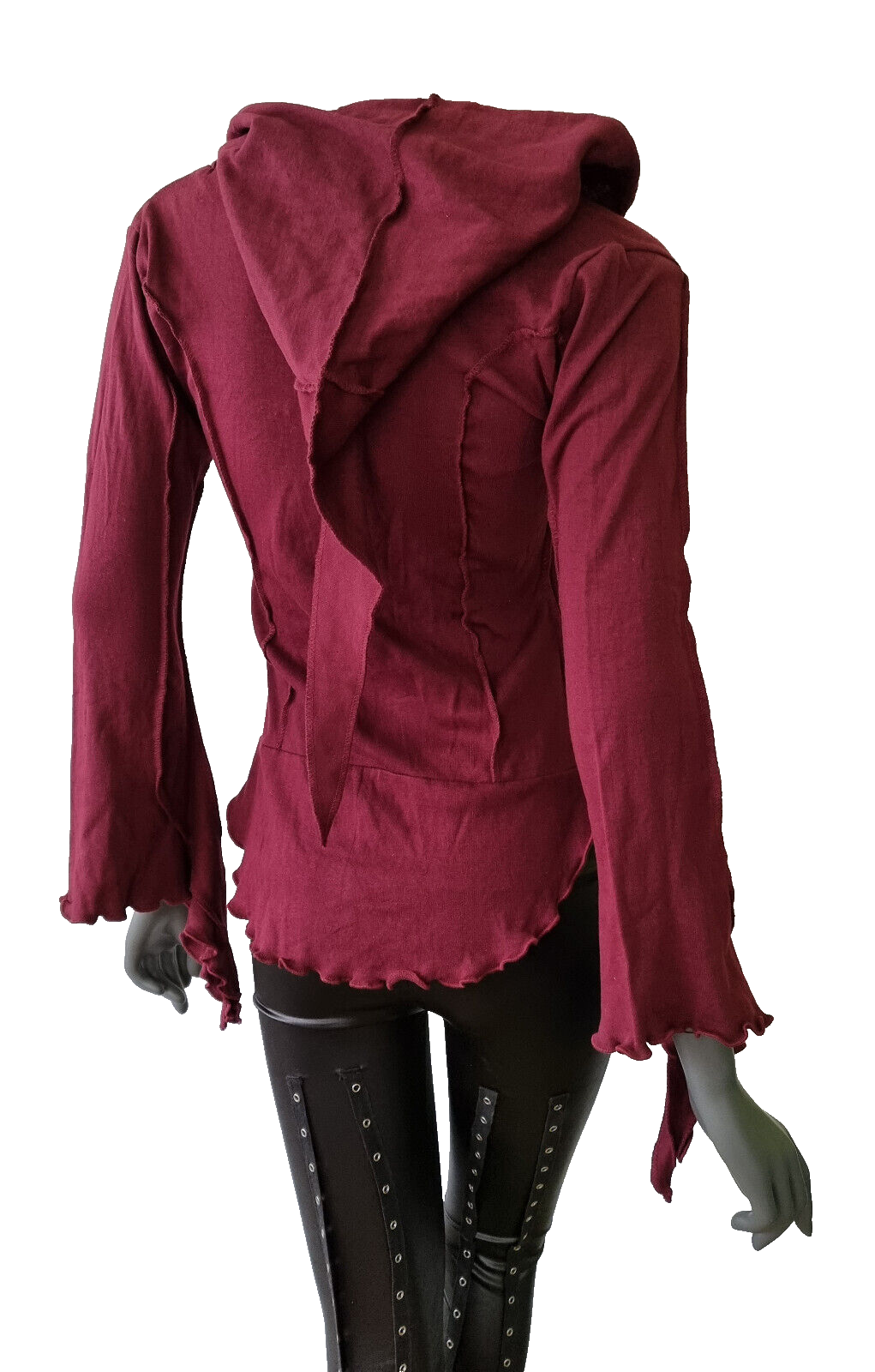 Gugel  Shirtjacke  Goa Ethno Medieval Hippie bordeaux Gr.34/36