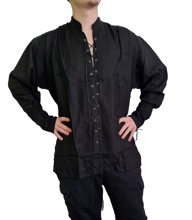 Bäres Gothic Steampunk Vintage Pirat Mittelalter Schnürung schwarz Gr.XL
