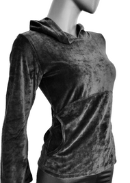 Gugel Nickisweater Vintage Mittelalter Gothic Pixie Larp dunkel grau Gr.34/36