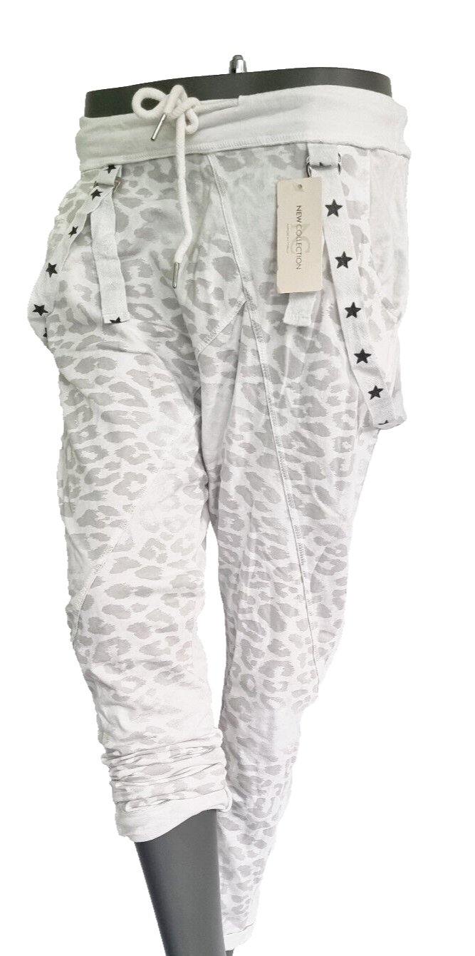 Jogpants Italy Freizeithose Schlupfhose Leopard Harem Boyfriend Gr.34-38 onesize