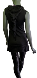Zeige Bild Gugel Longshirt Kleid Medieval Pixie Boho schwarz Gr.34/36 kl.38 2