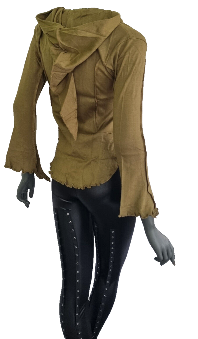 Gugel  Shirtjacke  Goa Ethno Boho Medieval Hippie schwarz Gr.40/42