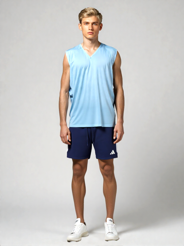 Adidas Sweatshorts Tiro French Terry blau weiss Gr.XL 54/56