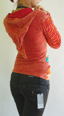 Zeige Bild Shirtjacke Gugel Razor Cut Patchwork Jacke Nepal Goa Ethno Gr.34-38 2