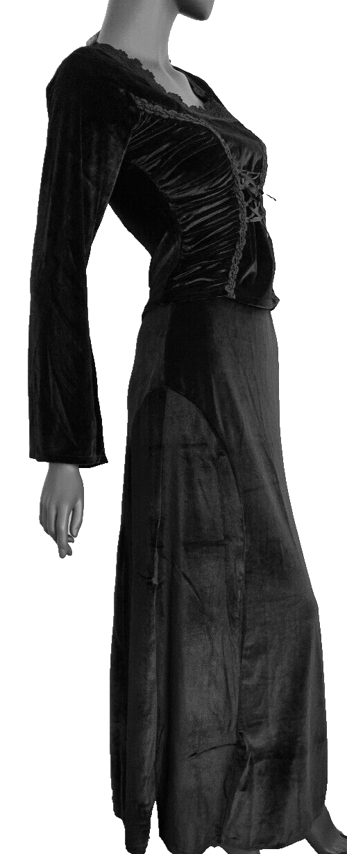 Bäres Maxirock Samt gothic punk schwarz Gr.40/42