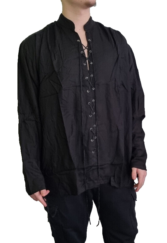 Bäres Gothic Steampunk Vintage Pirat Mittelalter Schnürung schwarz Gr.XL