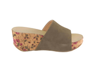 Andrea Conti Pantolette Plateau Ziegenvelour-Leder Boho Blumen Gr.37