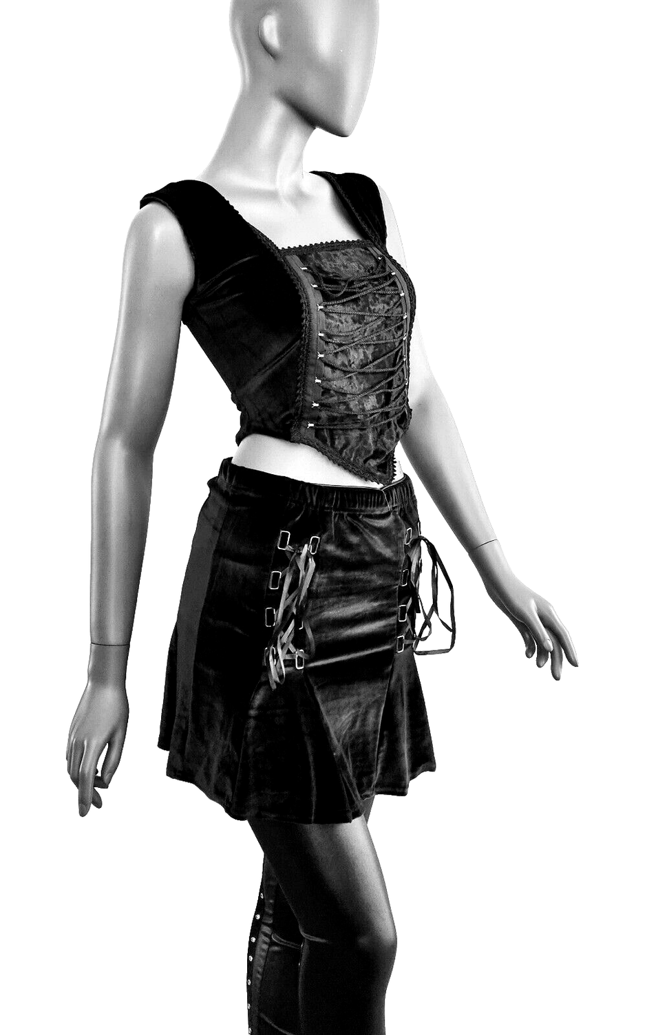 Samttop Miedertop Gothic Larp Witch Medieval Corsagentop Gr. S/M 34/36 kl.38