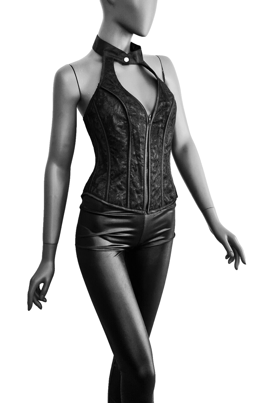 Neckholder Corsagen-Top Rockabilly Gothic Party Gr. 32/34