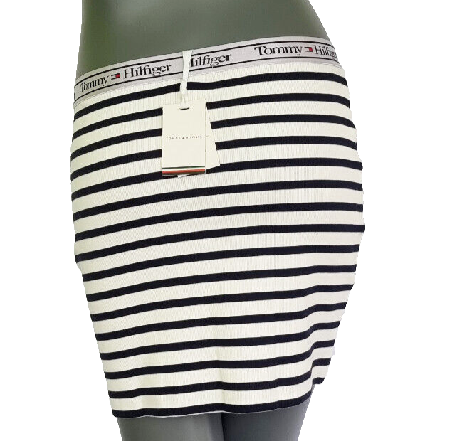 Tommy Hilfiger Ripp Mädchen Minirock marine Stripes low & high Skirt  98