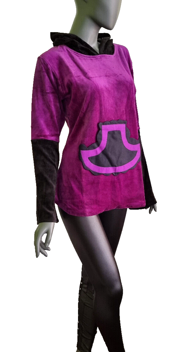 Gugel Nickisamt Sweater  Gothic  Witch Medieval   Larp bordeaux-braun Gr.36-42