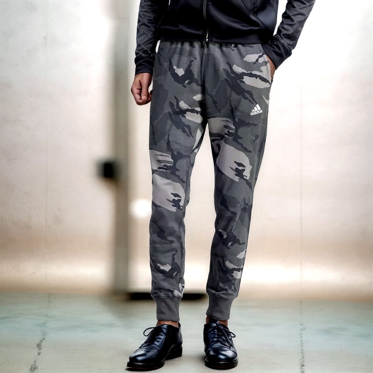 Adidas Seasonal Essentials Camouflage Pants Dark Grey