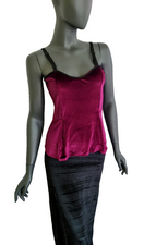 Zeige Bild Samttop  Gothic Punk Medieval schwarz-rot Untertop Trägertop Gr.34-38 4