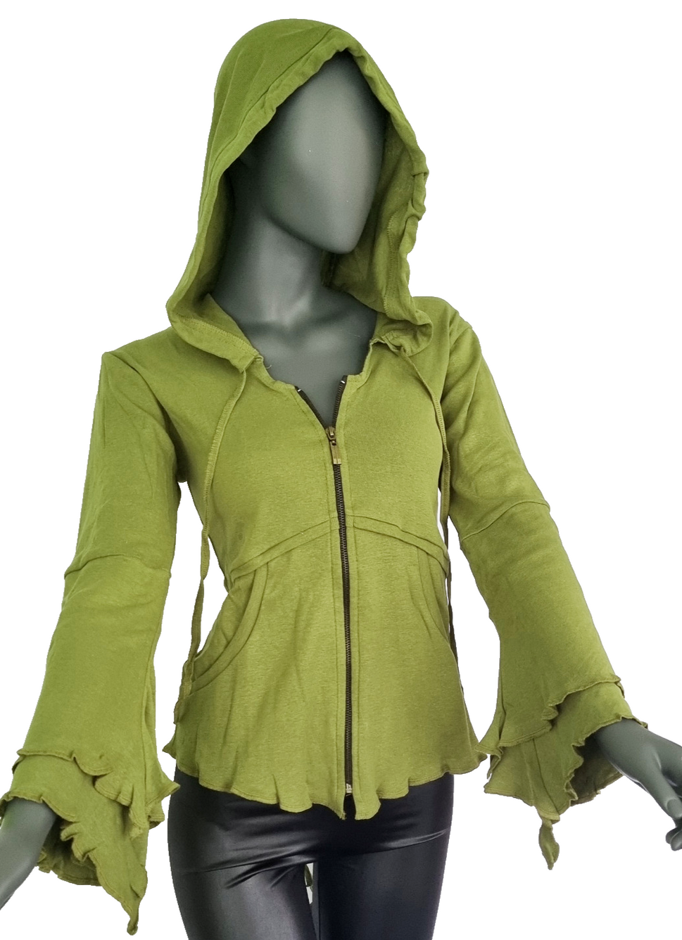 Gugel Zipfeljacke Schnürung Goa  Gothic Medieval Hippie Witch Boho Gr. S/M 36/38