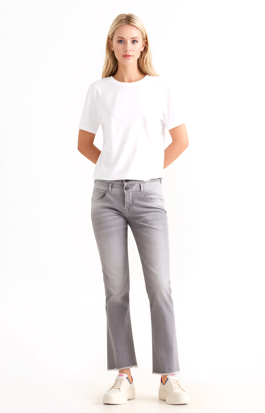 Herrlicher Jeans Baby Cropped Bootcut Powerstretch gloomy grau W34