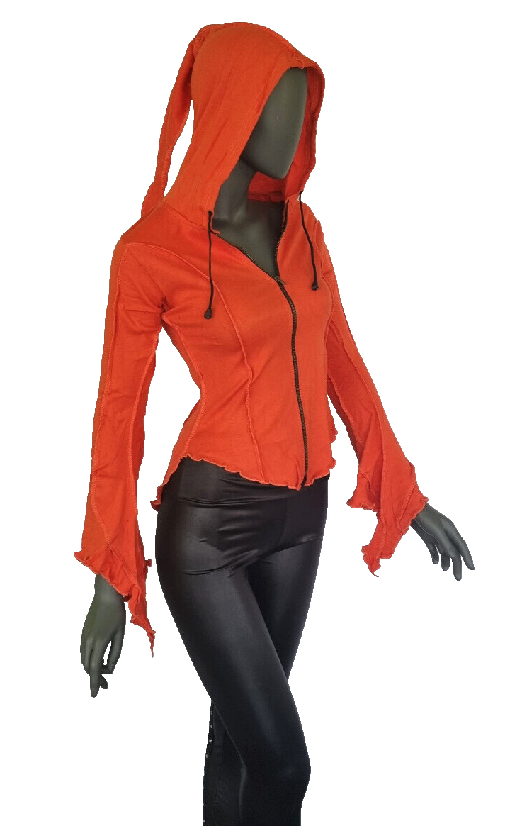 Gugel  Shirtjacke  Goa Ethno Medieval Hippie orange Gr.38-40