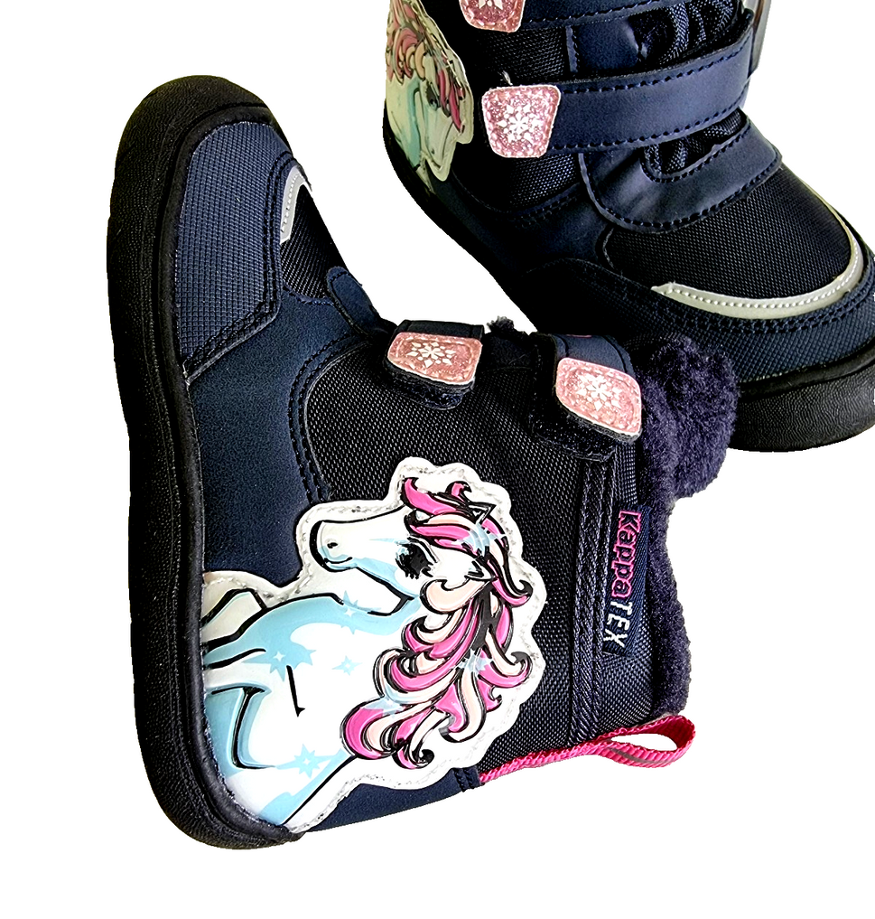 Kappa Einhorn Stiefel gefüttert Winterstiefel Boots blau pink Gr.26