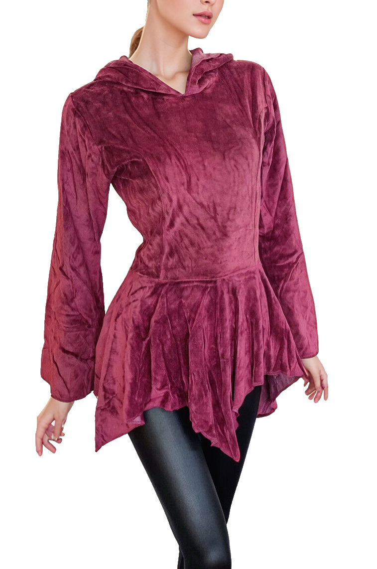 Gugel Nickishirt Vintage Look Mittelalter Gothic Pixie schwarz Gr.34-38 kl.40