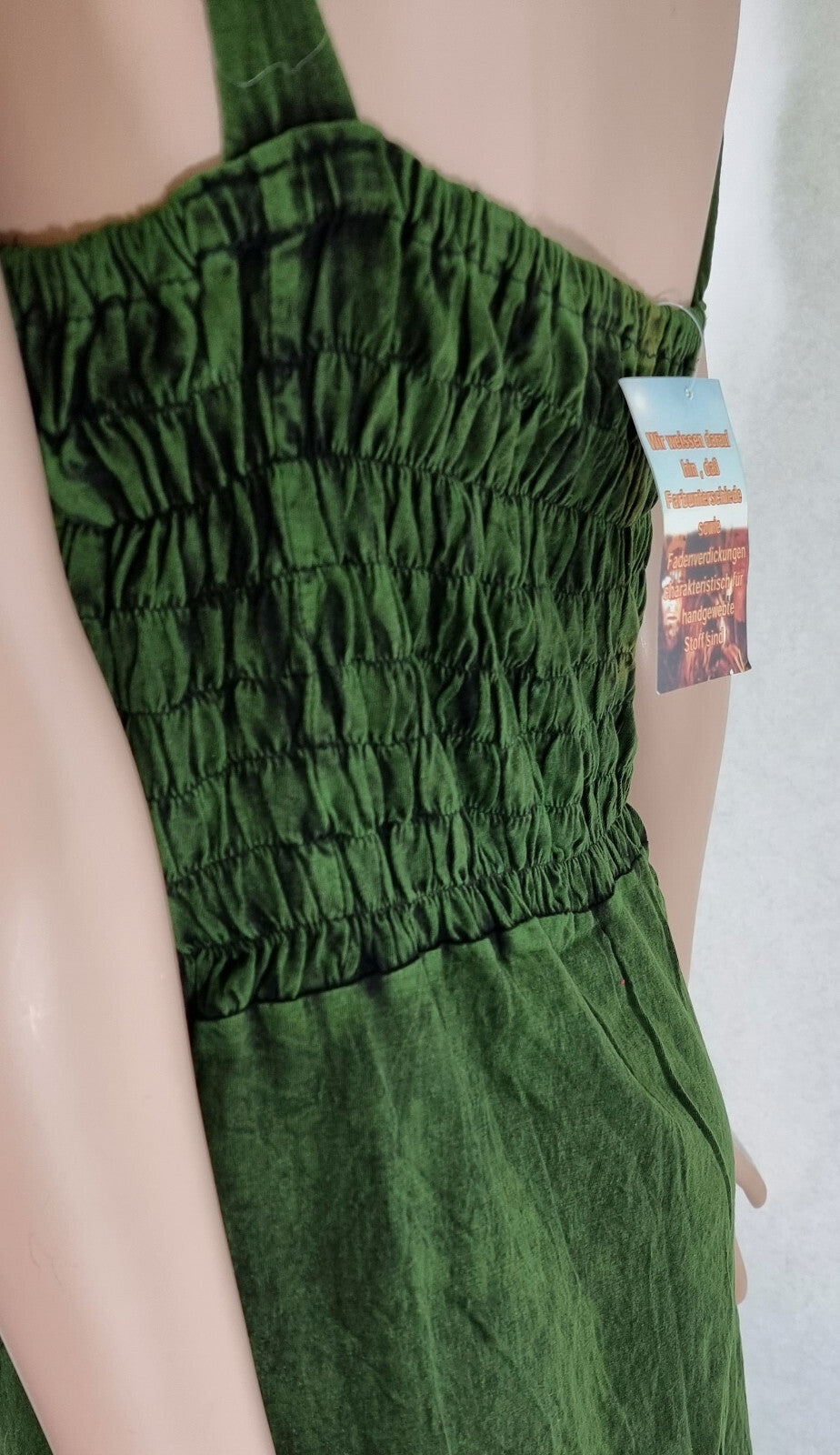 Razor Cut Ethno Kleid handgewebt blau grün rot Hängerkleid Gr.34-38