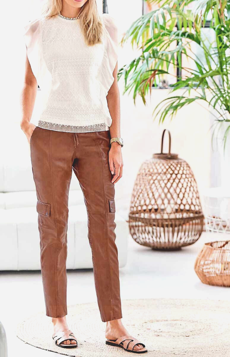 Cargo Lammnappa Lederhose cognac Gr.34-36