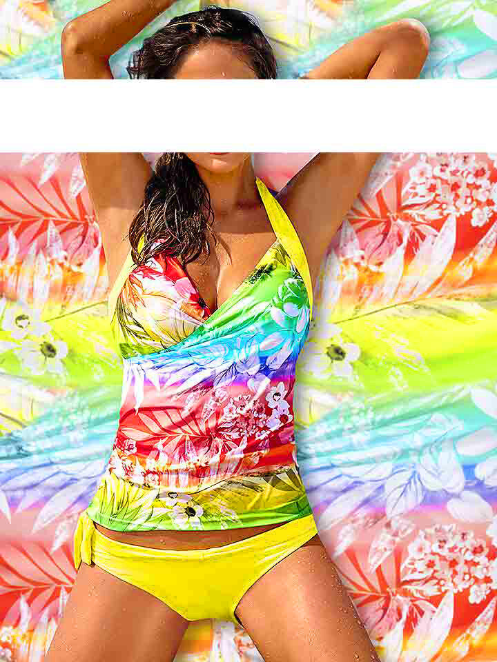 Tankini Rainbow Flower 2 Teiler Gr 34 C/D