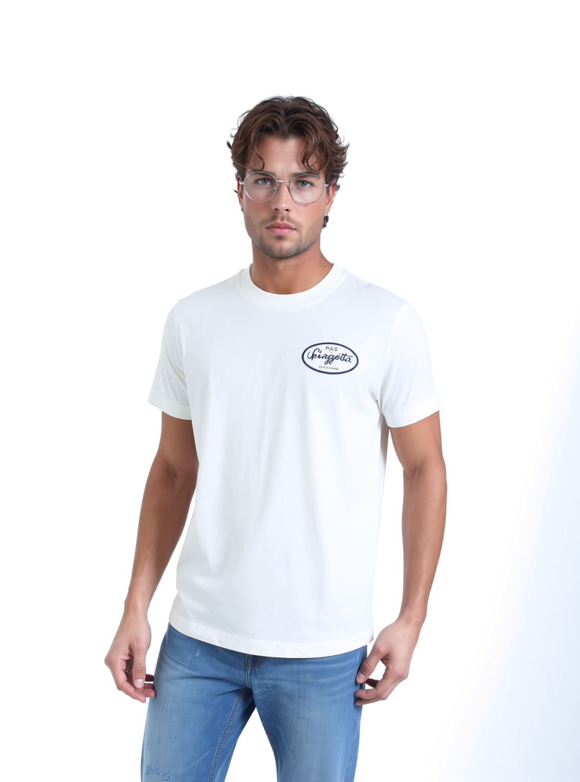 Joop! Jersey Herren Shirt Eden offwhite Bar Spiaggetta Print Bill Rechnung Gr.M