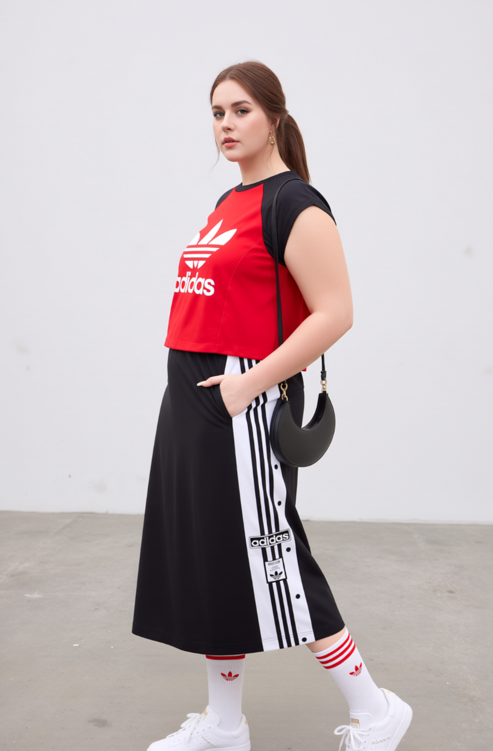 Adidas Adibreak Midi Rock schwarz Gr.2XL
