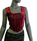 Zeige Bild Corsagentop Samt Tribal Gothic Punk Medieval Witch lila Stäbchencorsage Gr.36/38 4