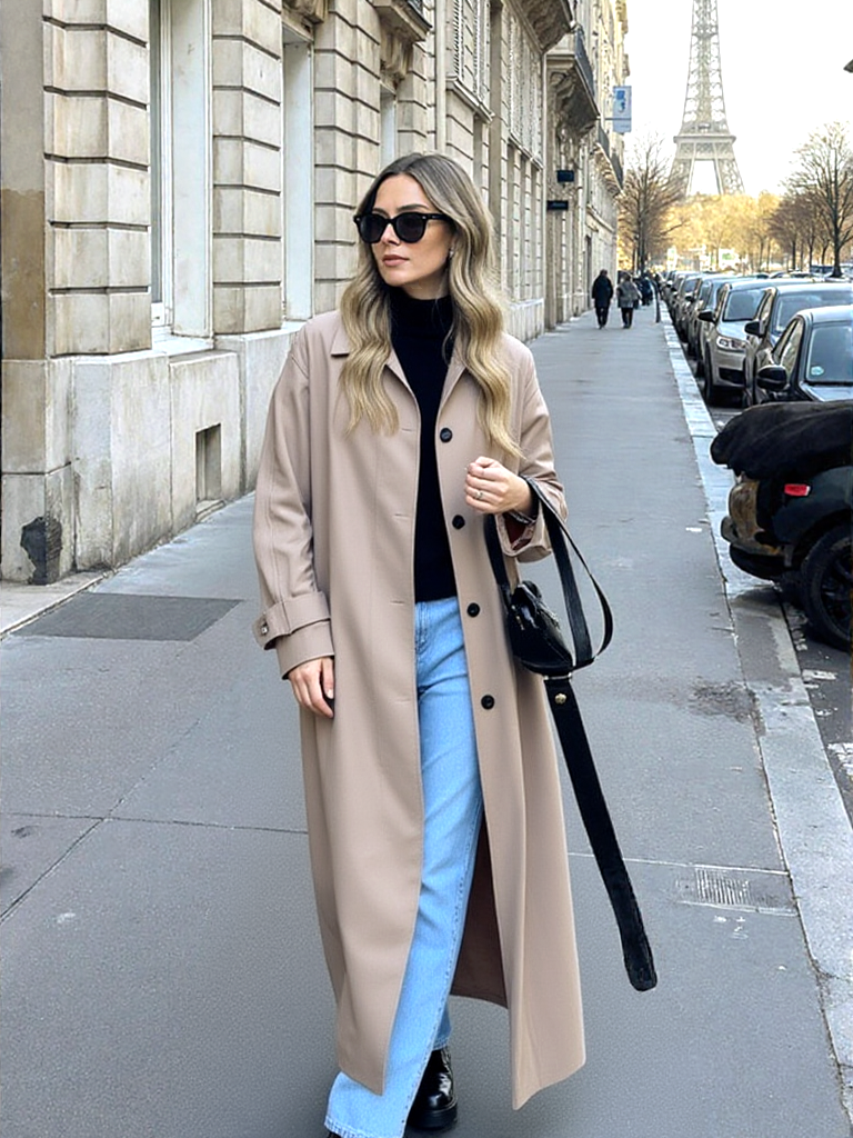 Calvin Klein Trenchcoat Mantel Übergang grau taupe Gr.L/40-42