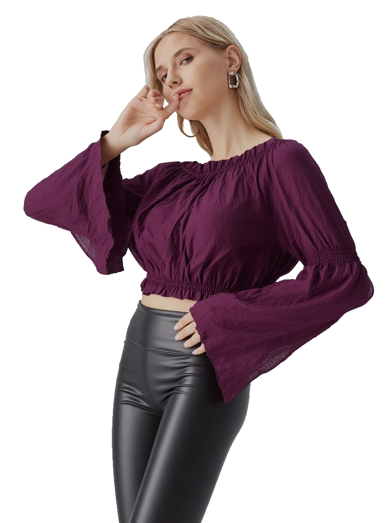 Kurz-Bluse Multi Styles Gothic Pirat Larp Country lila Gr.34-38