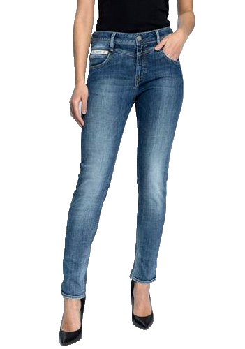 Herrlicher Jeans Peppy slim blau  stretch  normal waist Gr.W27  Länge 32