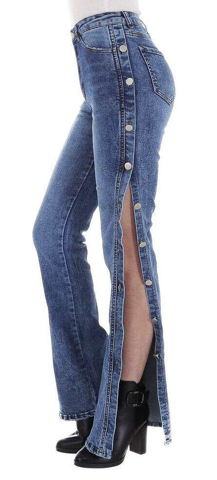 Sexy Bootcut Skinny Flare Jeans mit  Knöpfen Gr.34-40