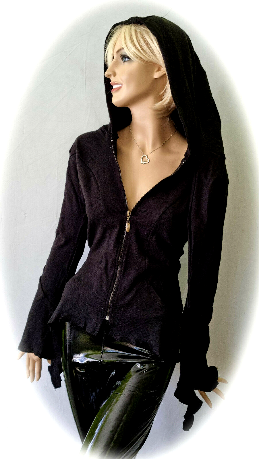 Gugel Zipfeljacke Goa Ethno Medieval Gothic Hippie bordeaux Gr.34/36 kleine 38